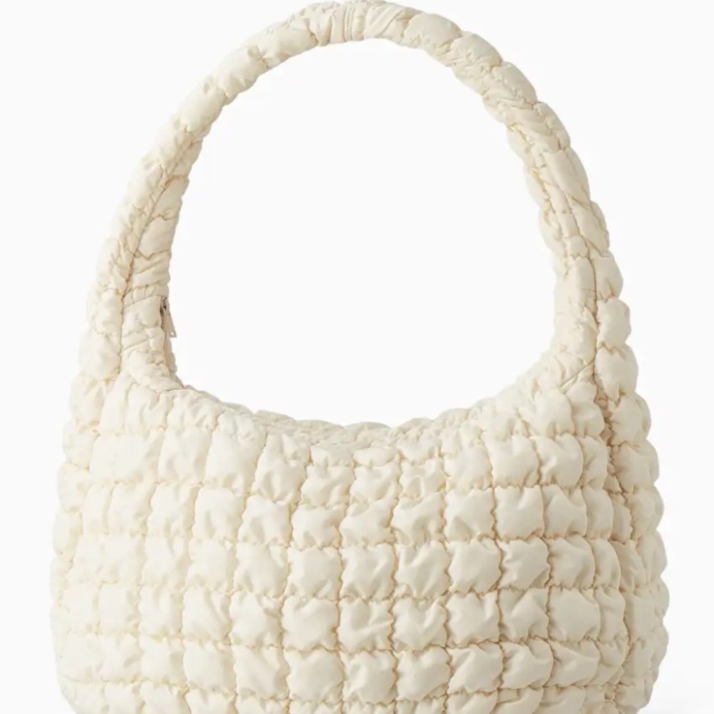 Chic Cream Quilted Handbag